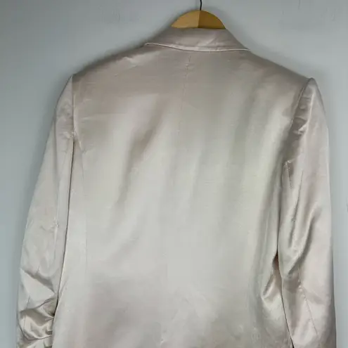 ZARA NWT  Satin Ruched Blazer Jacket Sz XS Champagne Ivory Blogger Fav