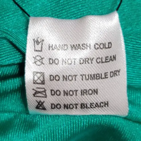 EgoSwim Off the Shoulder Puff Sleeve Swim Bikini Top Green XL