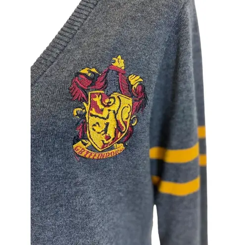 Harry Potter  Gryffinfor House Cardigan Gray Size XL Preppy Wizard Academia Cute