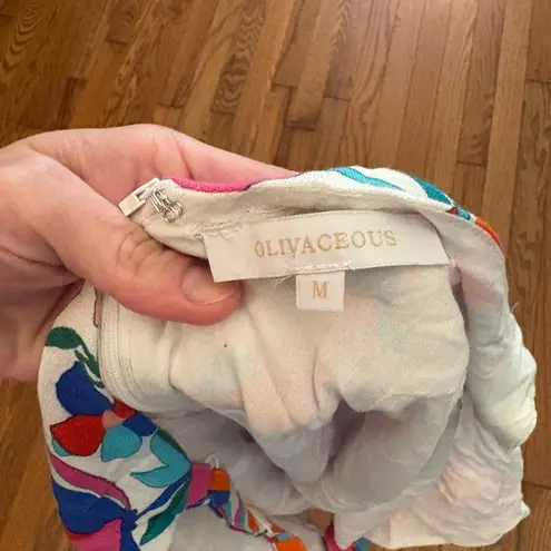 Olivaceous  Multicolor Floral Linen Blend Romper thumbnail 3