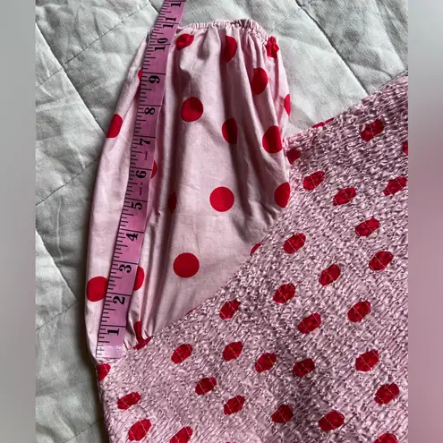 Petal and Pup Pink & Red Polka Dot Gasal Smocked Tiered Maxi Dress - Women's 10