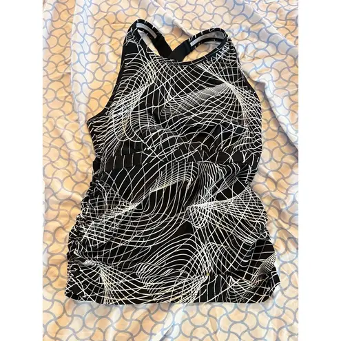 Skirt Sports Skort Tank And Bottom Ladies Size Small Black White Geometric Print