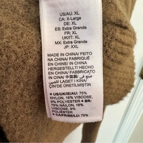 The Drop Women’s Camel Button Front Cardigan Sweater Size XL Grunge Grandpa Tan - Image 4