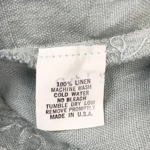 Naomi Hasak Womens Linen Jacket Medium Embroidered Floral Cottagecore Minimal Blue