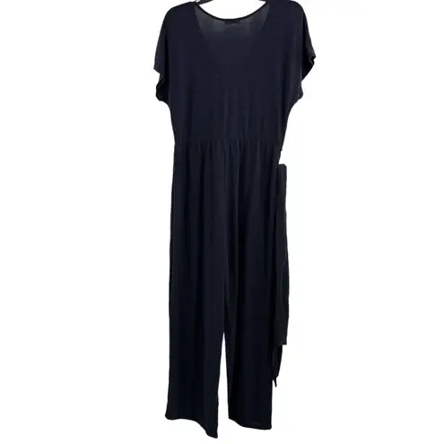 LA Made Blue Short Sleeve Jersey Knit Jumpsuit Size Small New