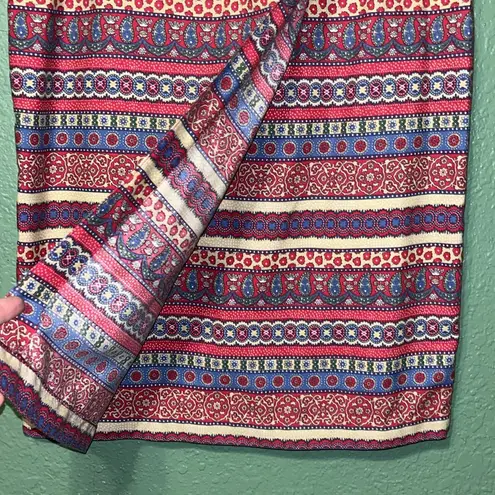 Vintage Paisley Floral Colorful Patterned Women's Wrap Maxi Skirt Size 10