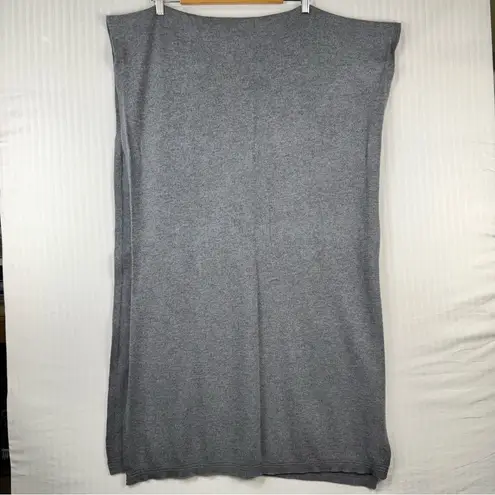 Echo New York Essential Grey Heather Woven Knit %100 Yak Scarf Wrap 80” x 26” Gray