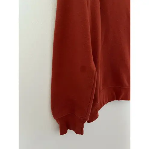 Goats Brand Rustic Burnt Orange Fleece Lined Pullover Hoodie Sweatshirt Medium