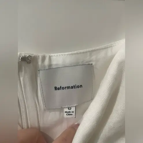 Reformation NWT  Phillipa Dress size 12 white linen mini