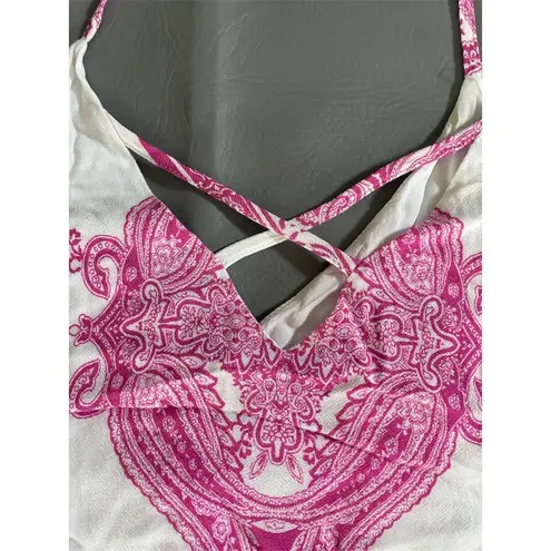 Jun & Ivy Women's L Pink & White Crisscross Strap Mini Dress