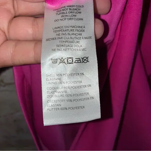 BHLDN Emilia One-Shoulder Stretch Crepe Mini Dress Size Large in Fuchsia NEW