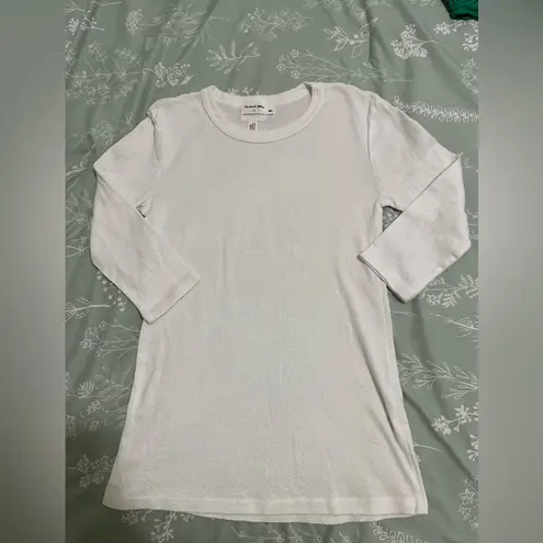 Michael Stars  Shimmery White 3/4 Sleeve Tee Sz M/L Anthropologie