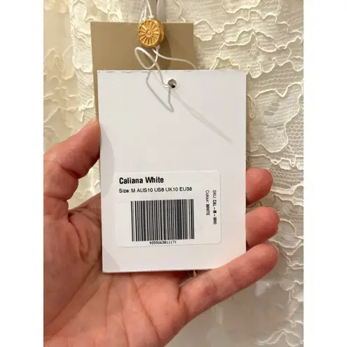 Alamour NWT Caliana Lace High Slit Bustier Gown Dress White Women's Size Medium