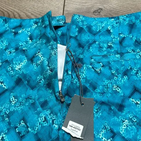 Lija 17” High Rise Turquoise Floral Print Golf Skirt Size 0 Blue