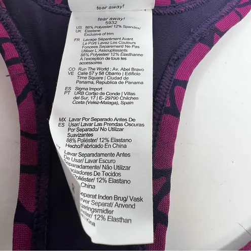 Moving Comfort Switch it up Racer sports bra in Currant Woven size L Large NWT