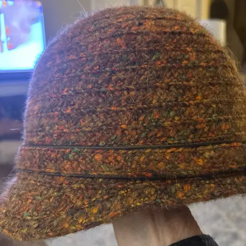 BETMAR NEW YORK HAT Weave Burnt Orange Brown Wool Blend Logo Design