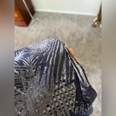 Anthropologie Cartonnier Navy Fern Brocade Smart Suit Jacket Womens Size 10 Blue