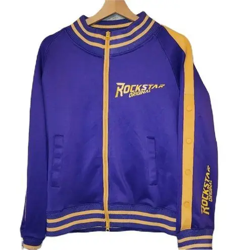 Rockstar Original Jacket size Small women’s purple and yellow cold shoulder