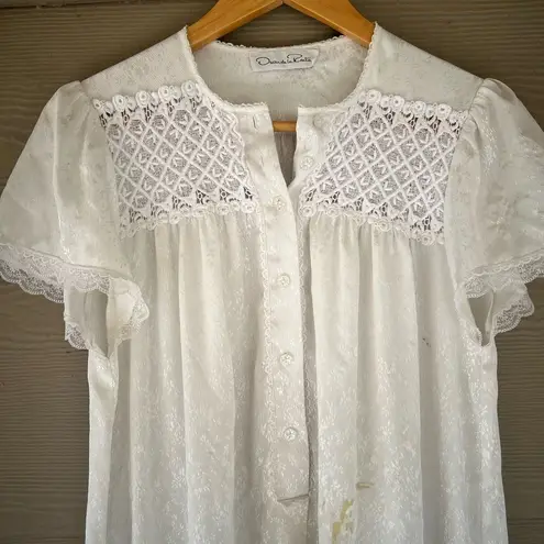 Oscar de la Renta white vintage night gowm dress pajama