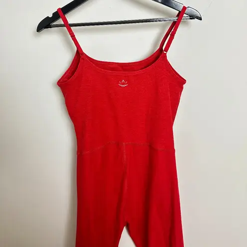 Beyond Yoga Uplevel Space Dye Midi Jumpsuit in Ruby Red Heather Size Medium