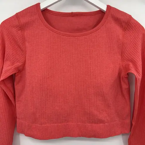 Lululemon  Ebb to Street Long Sleeve Top Pale Raspberry Cropped Padded Size 8