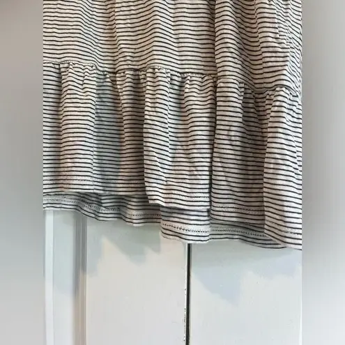 Mossimo Striped Tank Top Ruffle Hem Sleeveless Casual Summer Top Size S White