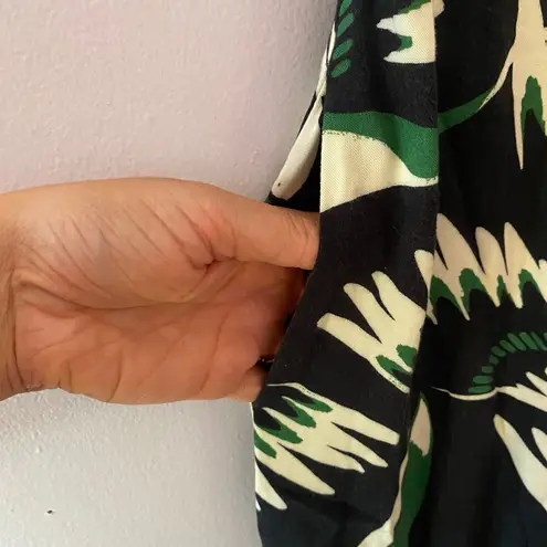 Farm Rio Anthropologie Black White Toucan Short Sleeve Jumpsuit One Piece XS