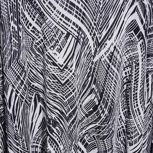 Catherines Black and White Print Mesh Asymmetrical Tunic Size 2X