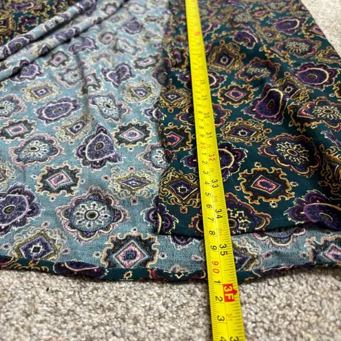 Melrose Studio Maxi Skirt Vintage Side Button Closure Size 12 Paisley Geometric Purple