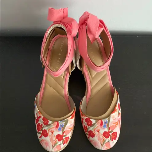 Kelly & Katie Pink and Red Espadrille Wedges