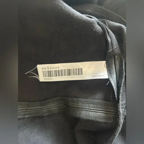 En Saison Dawn Black Asymmetric Faux Leather Skirt Size S