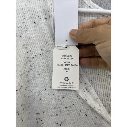 Hippie Rose  Women's Sweater White Marled Long Sleeve Medium Paneled