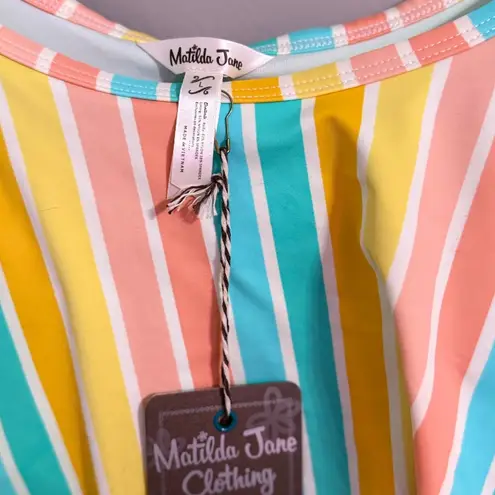 Matilda Jane Striped Swin Tank Top Women's Colorful Summer Beach Vacation Size S