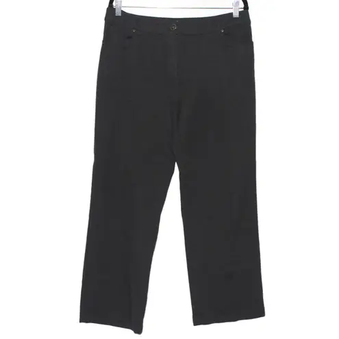 Max Mara Charcoal Gray Virgin Wool Wide Leg Ankle Length Pant Size 16