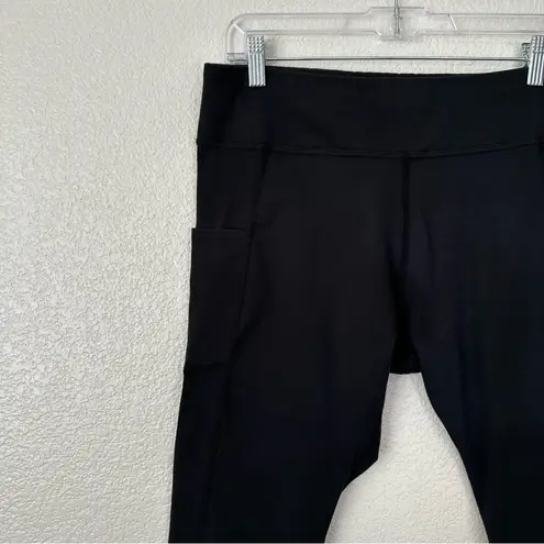 Pact Organic Cotton Black Side Pockets Cropped Leggings, Size XL