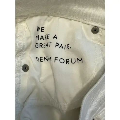 Aritzia Denim Forum Jeans Sz 25x28L Twiggy High Rise Flare White Spring Festival