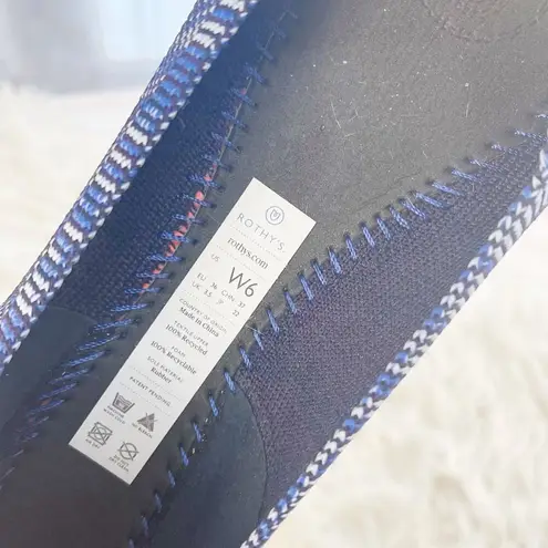 Rothy's Rothy’s The Point Bright Blue Birdseye Space Dye Orange Sole Flat Size 6 Retired