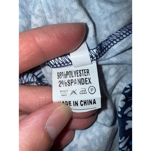 Womens Sleeveless Floral V Neck Casual Summer Sun Dress ruffle vacation NWT blue Size M