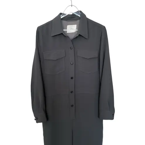 Wilfred Aritzia Utility Broiler Jumpsuit Gray Button Pockets Crepe Size Medium