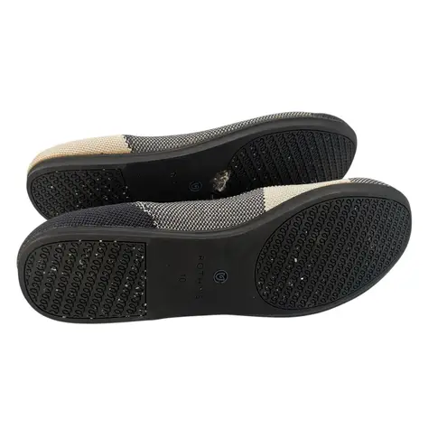 Rothy's Captoe Buffalo Plaid Slip On Flats Size 10 Black White Casual Retired