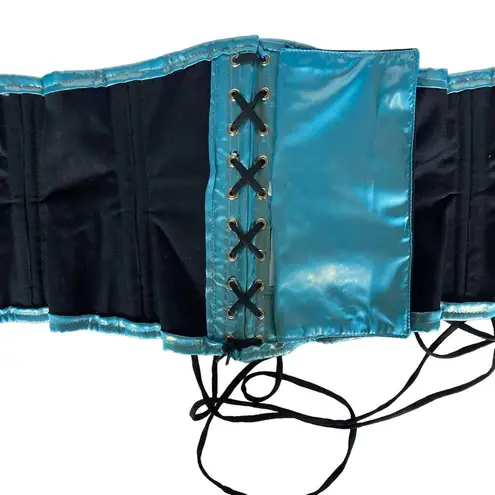 Women's Light Blue Shimmer Ribbed Corset Top Size 30"