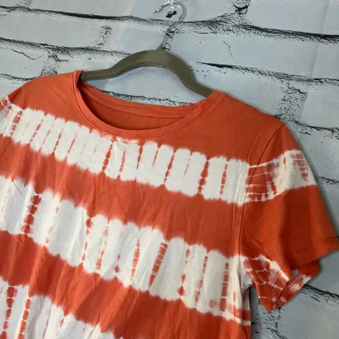 Natural Reflections Orange & White Tie‑Dye Tee Sz S/P Cotton Streetwear Festival