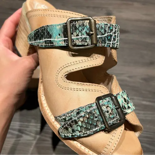 FREEBIRD by Steven Caprice heeled sandals in turquoise multi size 8