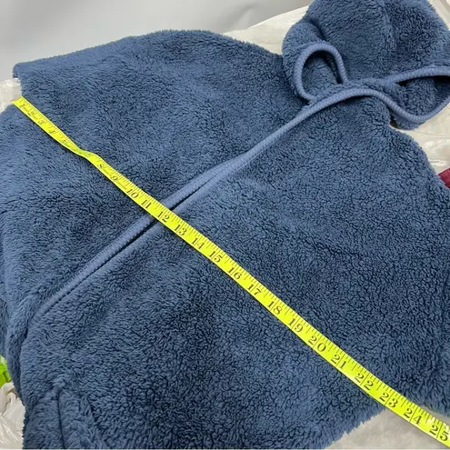 Koolaburra by Ugg  Plush hooded Cardigan Size S Blue Oversized Open Front Pockets