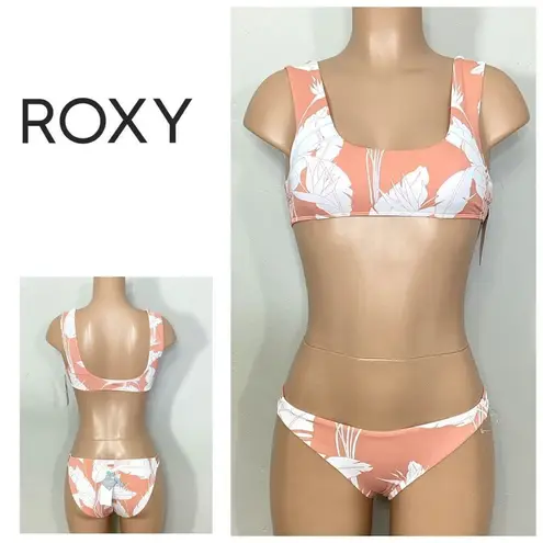 Roxy New.  tropical bikini. XS-top/S-bottom