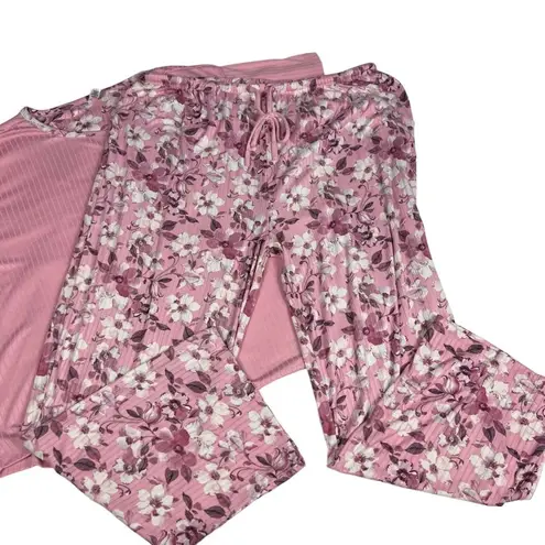 Flora Nikrooz  Women 2XL Lounge set cherry blossom pink floral pajamas Comfy FLAW