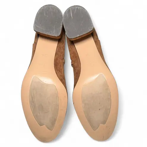 AGL Attilio Giusti Leombruni Veta Suede Ankle Boots 37.5 Cognac Brown Block Heel Size 6.5