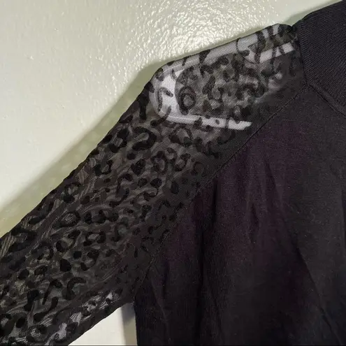 August Silk Mock Neck Sweater Sheer Sleeve