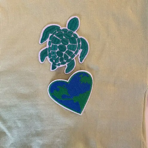 Madewell NWT!  Supima® Rib Halter‎ Tank Top Lt Green Sz M - Damaged with Patches - Image 16