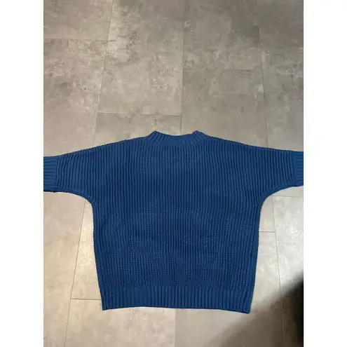 Blair Blue Knit Sweater Cozy Casual Pullover Crewneck size S B-131